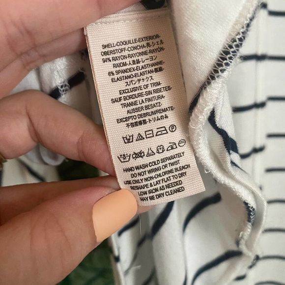 We the Free | Can't Fool Me Stripe Top White Navy Medium - Picture 5 of 5